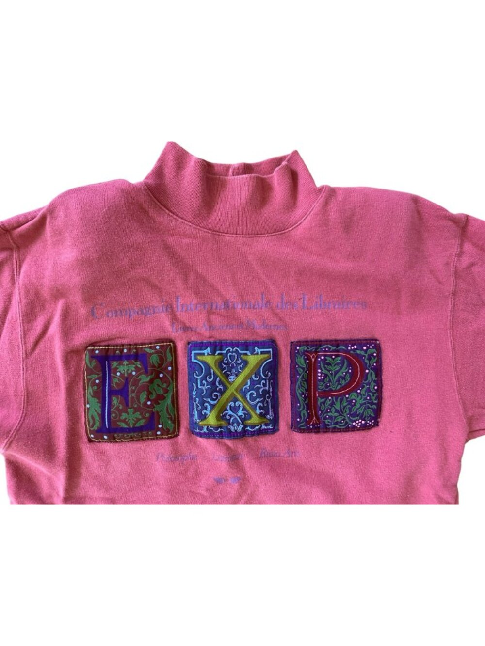 Vintage Express Compagnie Internationale Sweatshirt Pink Medium Y2K 90s 1990's - Picture 3 of 9